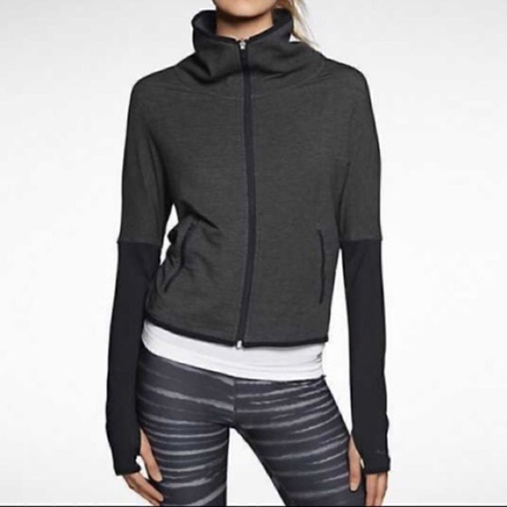 Nike Fearless & Bold Dri-FIT French Terry Jacket Women’s Size Small grey & black